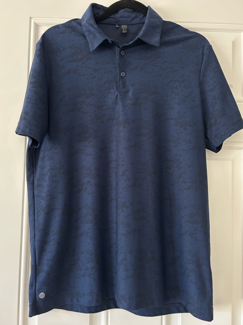 adidas Men's Blue Polo with Subtle Texture